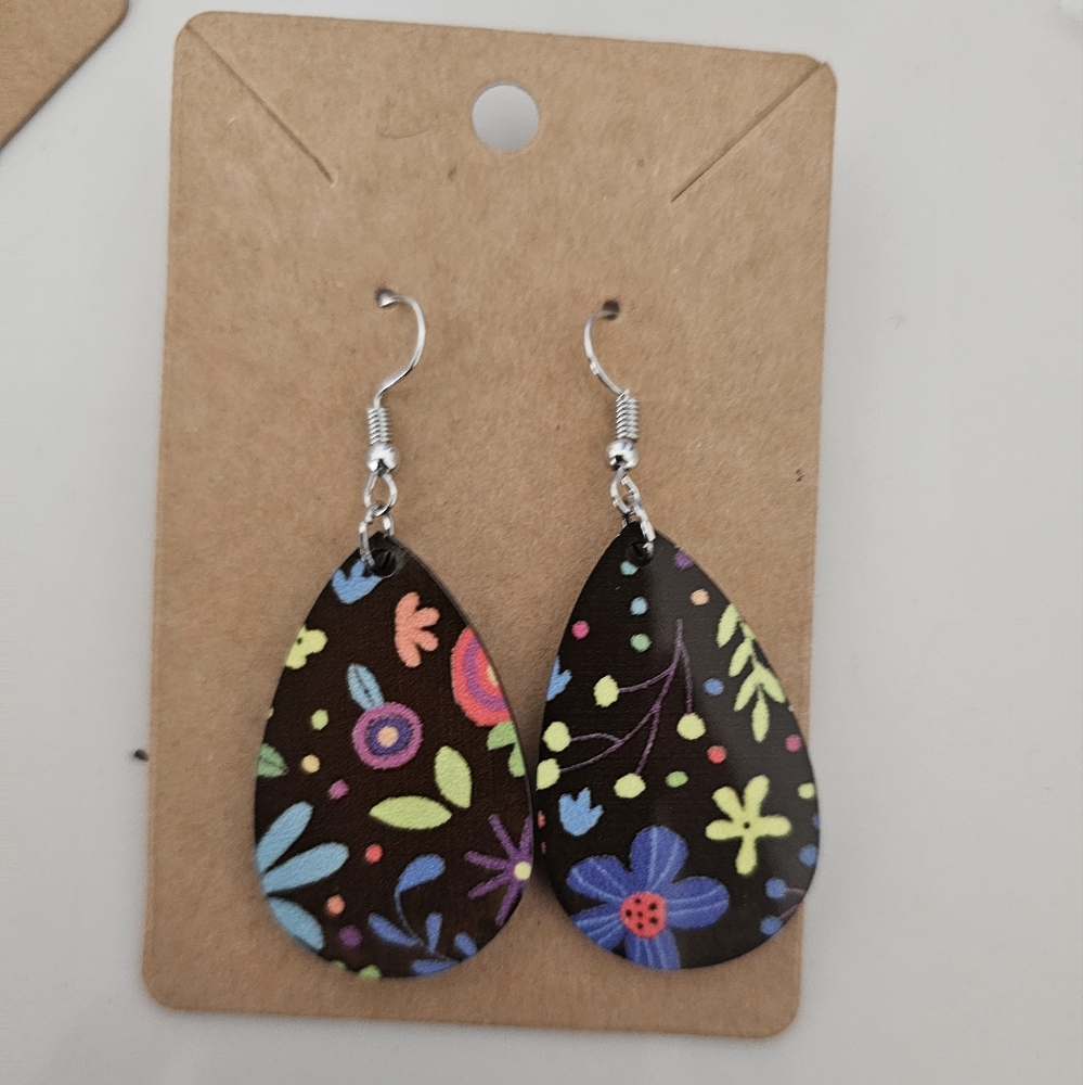 Handmade Floral Teardrop Earrings